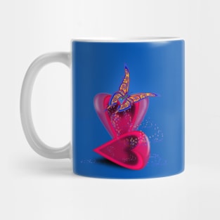 Butterfly Emerging from Heart Shaped Egg Mug